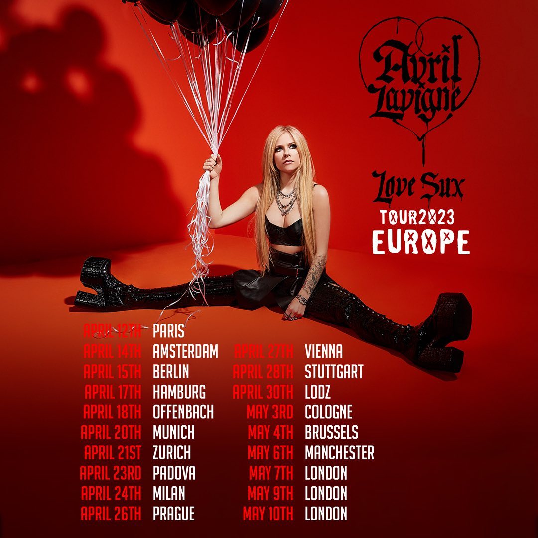 AVRIL LAVIGNE – „Love Sux“- Europatour 2023 – EVENTARMY